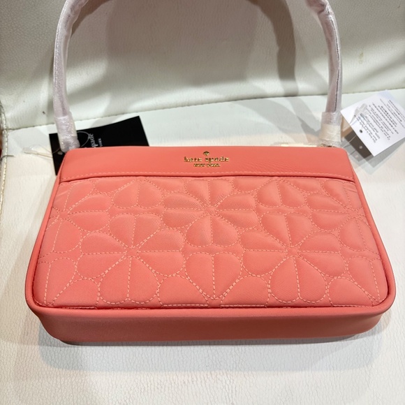 Kate Spade Flower Quilted Nylon Convertible Wristlet- Terracotta - Picture 7 of 7